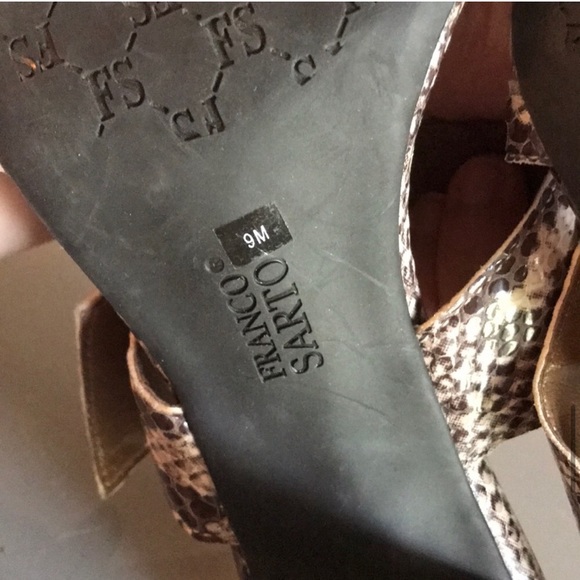 Franco Sarto Snakeskin Genuine Leather Sandals 9 - Picture 9 of 16